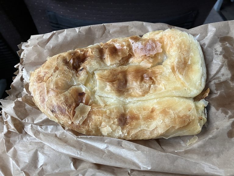 Warm Cheese Burek In A Buss Station Outside Zagreb